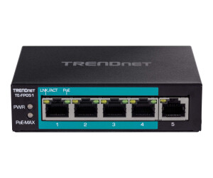 Trendnet TE -FP051 - Switch - Unmanaged - 4 x 10/100 (POE+)