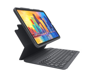 ZAGG Pro Keys - Tastatur und Foliohülle - hintergrundbeleuchtet - Bluetooth - QWERTZ - Deutsch - Schwarz/Grau Tastatur, Schwarz/Grau Gehäuse - für Apple 10.9-inch iPad Air (4. Generation)