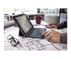 ZAGG Pro Keys - Tastatur und Foliohülle - hintergrundbeleuchtet - Bluetooth - QWERTZ - Deutsch - Schwarz/Grau Tastatur, Schwarz/Grau Gehäuse - für Apple 10.9-inch iPad Air (4. Generation)