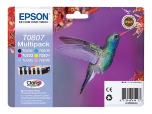 Epson T0807 Multipack - 6er-Pack - 44.4 ml - Schwarz,...