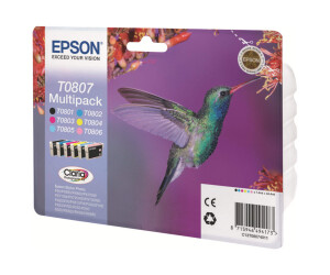 Epson T0807 Multipack - 6er-Pack - 44.4 ml - Schwarz, Gelb, Cyan, Magenta, hellmagentafarben, hell Cyan