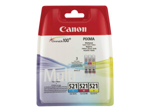 Canon Cli -521 Multipack - 3 -pack - 9 ml - yellow, cyan,...