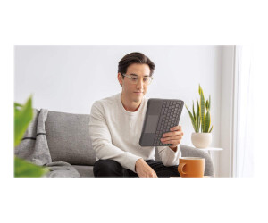 Logitech Folio Touch - Tastatur und Foliohülle - mit Trackpad - hinterleuchtet - Apple Smart connector - QWERTY - Pan-Nordic - Oxford Gray - für Apple 10.9-inch iPad Air (4. Generation, 5. Generation)