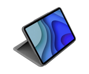 Logitech Folio Touch - Tastatur und Foliohülle - mit Trackpad - hinterleuchtet - Apple Smart connector - QWERTY - Pan-Nordic - Oxford Gray - für Apple 10.9-inch iPad Air (4. Generation, 5. Generation)