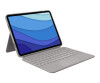 Logitech Combo Touch - Tastatur und Foliohülle - mit Trackpad - hintergrundbeleuchtet - Apple Smart connector - QWERTY - GB - Sand - für Apple 11-inch iPad Pro (1. Generation, 2. Generation, 3. Generation)