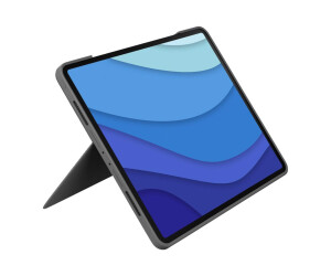 Logitech Combo Touch - Tastatur und Foliohülle - mit Trackpad - hintergrundbeleuchtet - Apple Smart connector - QWERTZ - Schweiz - Oxford Gray - für Apple 10.9-inch iPad Air (4. Generation, 5. Generation)