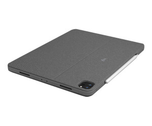 Logitech Combo Touch - Tastatur und Foliohülle - mit Trackpad - hintergrundbeleuchtet - Apple Smart connector - QWERTZ - Schweiz - Oxford Gray - für Apple 10.9-inch iPad Air (4. Generation, 5. Generation)