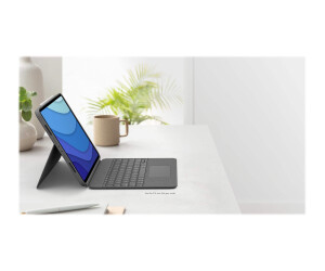 Logitech Combo Touch - Tastatur und Foliohülle - mit Trackpad - hintergrundbeleuchtet - Apple Smart connector - AZERTY - Französisch - Oxford Gray - für Apple 11-inch iPad Pro (1. Generation, 2. Generation, 3. Generation)