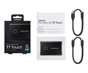 Samsung T7 Touch MU-PC1T0K - SSD - verschlüsselt - 1 TB - extern (tragbar)