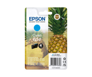 Epson 604 - 2.4 ml - cyan - original - blister packaging