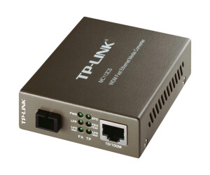 TP-LINK MC112CS - Medienkonverter - 100Mb LAN - 10Base-T, 100Base-FX, 100Base-TX - RJ-45 / SC Single-Modus - bis zu 20 km - 1310 (TX)