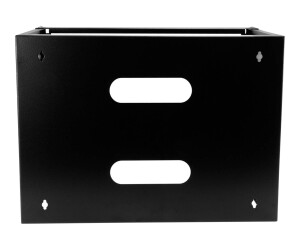 Startech.com wall mounting bracket for flat rack devices - 8he - housing - suitable for wall mounting - black - 8U - 30.5 cm (12 ")