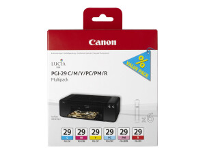 Canon PGI-29 CMY/PC/PM/R Multipack - Gelb, Cyan, Magenta,...
