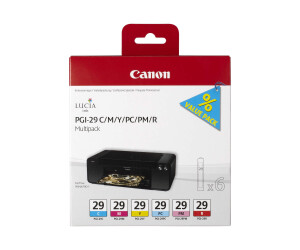 Canon PGI-29 CMY/PC/PM/R Multipack - Gelb, Cyan, Magenta, Rot, Photo Cyan, Photo Magenta