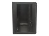 Intellinet Network Cabinet, Wall Mount (Standard), 12U, Usable Depth 410mm/Width 510mm, Black, Flatpack, Max 60kg, Metal & Glass Door, Back Panel, Removeable Sides,Suitable also for use on desk or floor, 19",Parts for wall install (eg screws/rawl plugs)