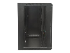 Intellinet Network Cabinet, Wall Mount (Standard), 9U, Usable Depth 410mm/Width 510mm, Black, Flatpack, Max 60kg, Metal & Glass Door, Back Panel, Removeable Sides, Suitable also for use on desk or floor, 19",Parts for wall install (eg screws/rawl plugs)