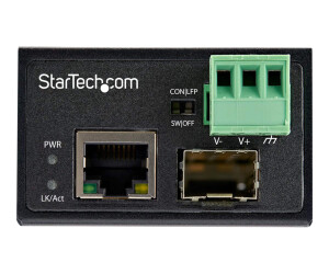 Startech.com Industrial Media Converter - 100 Mbit/S Media Converter LWL copper - Singles/multimode glass fiber on copper network - 12-56 V DC - IP -30/-40 & DEG; C to 75 & DEG; C (IMC100MSFP)