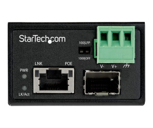 Startech.com PoE + Industrial Media Converter 30W - Media...