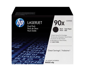 HP 90x - 2 -pack - high productive - black - original - laser jet - toner cartridge (CE390XD)