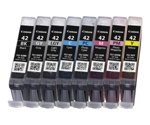 Canon CLI-42 BK/GY/LG/C/M/Y/PC/PM Multipack - 8er-Pack