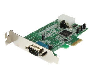 StarTech.com 1 Port Serielle PCI Express RS232 Adapter Karte - Serielle PCIe RS232 Kontroller Karte - PCIe zu Seriell DB9 - 16550 UART - Niedrigprofil-Erweiterungskarte - Windows & Linux (PEX1S553LP)