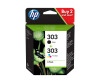 HP 303 - 2er-Pack - pigmentiertes Schwarz, Farbe (Cyan, Magenta, Gelb)
