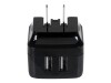 StarTech.com 2 Port USB Ladegerät / Netzteil - 2-fach Ladestecker 17 Watt / 3.4 Amp - Dual Reiseladegerät 110 / 220V - Weiß - Netzteil - 17 Watt - 3.4 A - 2 Ausgabeanschlussstellen (USB)