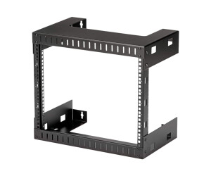 Startech.com 8U 19 "Wall Mount Network Rack - 12" Deep 2 Post Open Frame Server Room Rack for Data/AV/IT/Computer Equipment/Patch Panel With Cage Nuts & Screws 135LB Capacity, Black (RK812Wallo)