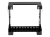 StarTech.com 8U 19" Wall Mount Network Rack - 12" Deep 2 Post Open Frame Server Room Rack for Data/AV/IT/Computer Equipment/Patch Panel with Cage Nuts & Screws 135lb Capacity, Black (RK812WALLO)