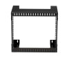 StarTech.com 8U 19" Wall Mount Network Rack - 12" Deep 2 Post Open Frame Server Room Rack for Data/AV/IT/Computer Equipment/Patch Panel with Cage Nuts & Screws 135lb Capacity, Black (RK812WALLO)
