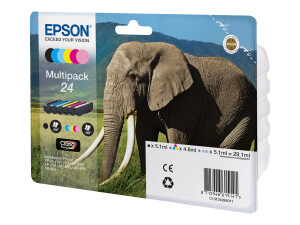 Epson 24 Multipack - 6er-Pack - 29.1 ml - Schwarz, Gelb,...