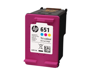 HP 651 - color (cyan, magenta, yellow) - original