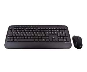 V7 CKU300IT - keyboard and mouse set - USB - Qwerty