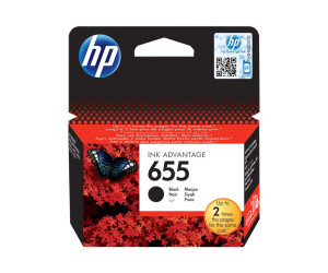 HP 655 - 14 ml - black - original - ink cartridge