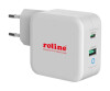 ROTRONIC-SECOMP Roline - Netzteil - 65 Watt - 3.25 A - PD, QC 3.0 - 2 Ausgabeanschlussstellen (USB, 24 pin USB-C)