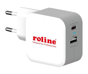 Roline USB charger 38W 1XUSB C PD+ 1XUSB-A QC GAN
