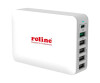 Rotronic -Somp Roline - Power supply - 60 watts - 6 A - PD 3.0, QC 3.0 - 6 Output connection points (USB -C, 5 x 4 -pole USB Type A)