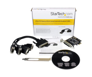StarTech.com 4 Port Seriell RS-232 PCI Express Schnittstellenkarte - PCIe Karte mit Octopus Kabel - 4 x DB-9 (Stecker)