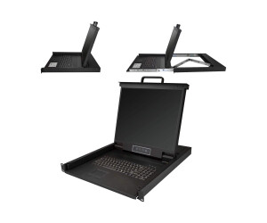 StarTech.com Rack KVM Konsole - US Tastatur(QWERTY), Ein Port VGA KVM mit 19" LCD Monitor - 1HE LCD KVM Konsolenschublade mit Kabeln - USB Unterstützung - 50.000 MTBF (RKCONS1901)