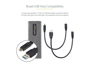 StarTech.com USB-C 10Gbps to M.2 NVMe or M.2 SATA SSD...