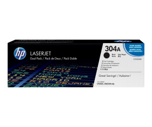 HP 304A - 2er-Pack - Schwarz - original - LaserJet - Tonerpatrone (CC530AD)