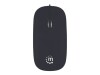Manhattan Silhouette Sculpted USB Wired Mouse, Black, 1000dpi, USB-A, Optical, Lightweight, Flat, Three Button with Scroll Wheel, Three Year Warranty, Blister