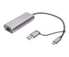 Digitus USB Type-C Gigabit Ethernet adapter 2.5G, USB-C + USB A (USB3.1/3.0)