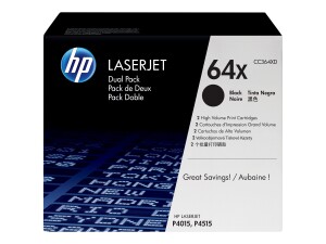 HP 64X - 2er-Pack - Hohe Ergiebigkeit - Schwarz -...