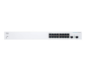 Cisco Business 220 Series CBS220-16T -2G - Switch - Smart - 16 x 10/100/1000 + 2 x Gigabit SFP (Uplink)