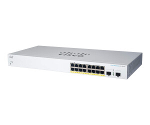 Cisco Business 220 Series CBS220-16T -2G - Switch - Smart - 16 x 10/100/1000 + 2 x Gigabit SFP (Uplink)