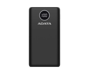 ADATA P20000QCD - Powerbank - 20000 mAh - 74 Wh - 18 Watt - PD 3.0, QC 3.0 - 4 Ausgabeanschlussstellen (USB, 24 pin USB-C)