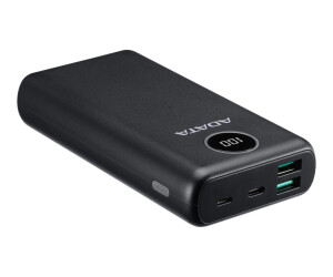 ADATA P20000QCD - Powerbank - 20000 mAh - 74 Wh - 18 Watt - PD 3.0, QC 3.0 - 4 Ausgabeanschlussstellen (USB, 24 pin USB-C)