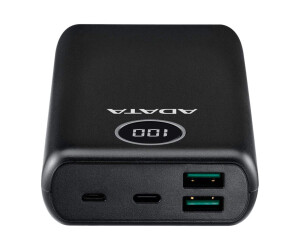 ADATA P20000QCD - Powerbank - 20000 mAh - 74 Wh - 18 Watt - PD 3.0, QC 3.0 - 4 Ausgabeanschlussstellen (USB, 24 pin USB-C)