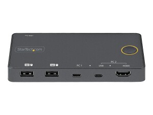 StarTech.com 2 Port Hybrid KVM Switch HDMI + USB-A &...